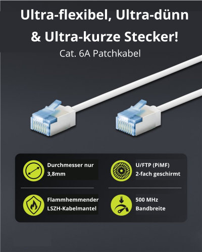 Ultra-flexibles CAT 6A Patchkabel